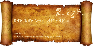 Rákóczi Ádám névjegykártya