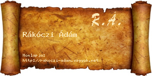 Rákóczi Ádám névjegykártya